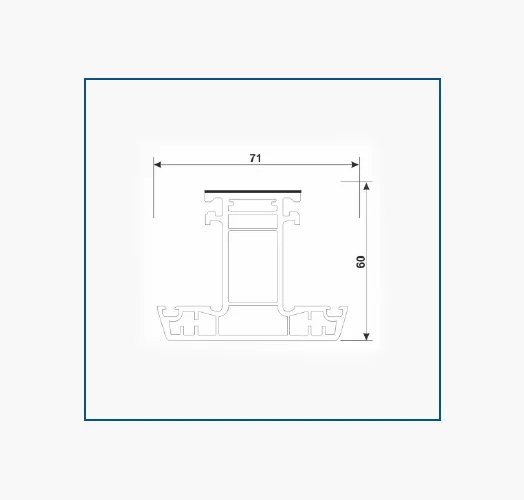 P60-ZT-D, MULLION T CASEMENT (60*71)